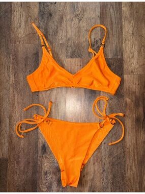 orange aerie bikini set